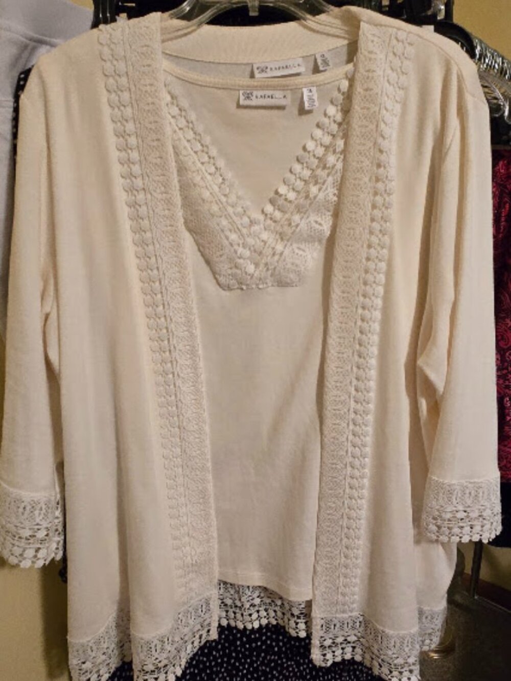Rafaella two piece jacket & top. Off white. Originally $75. Sell for $45. 1X